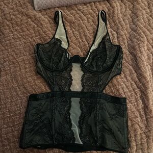 Victoria's Secret Black Lace Bodysuit